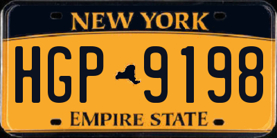 NY license plate HGP9198