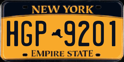 NY license plate HGP9201