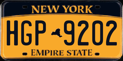 NY license plate HGP9202