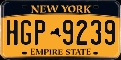 NY license plate HGP9239