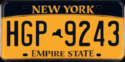 NY license plate HGP9243