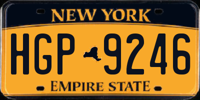 NY license plate HGP9246