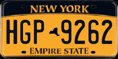 NY license plate HGP9262