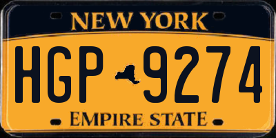 NY license plate HGP9274