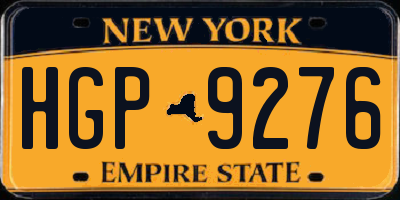 NY license plate HGP9276