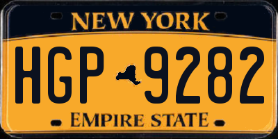 NY license plate HGP9282