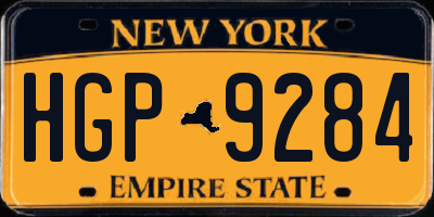 NY license plate HGP9284