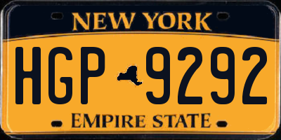 NY license plate HGP9292