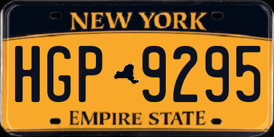 NY license plate HGP9295