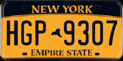 NY license plate HGP9307