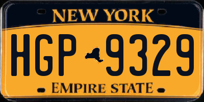 NY license plate HGP9329