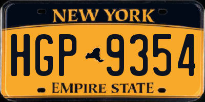 NY license plate HGP9354