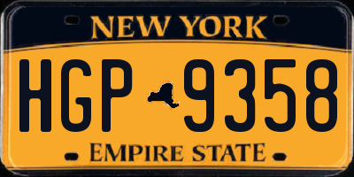 NY license plate HGP9358