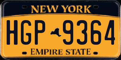 NY license plate HGP9364