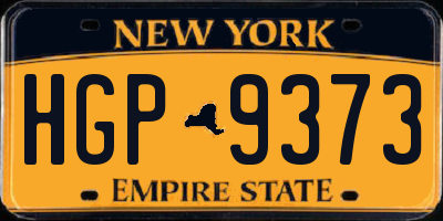 NY license plate HGP9373