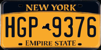 NY license plate HGP9376