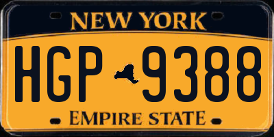 NY license plate HGP9388