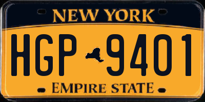 NY license plate HGP9401