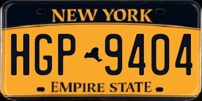 NY license plate HGP9404