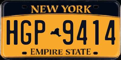 NY license plate HGP9414