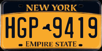 NY license plate HGP9419