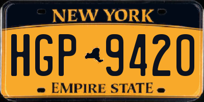 NY license plate HGP9420