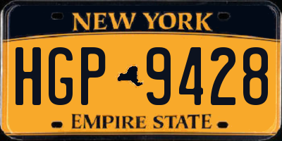 NY license plate HGP9428