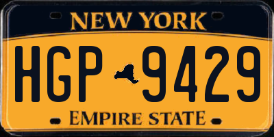 NY license plate HGP9429