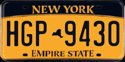 NY license plate HGP9430