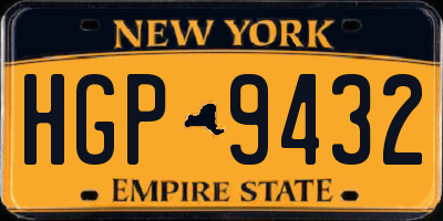 NY license plate HGP9432