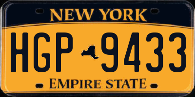 NY license plate HGP9433