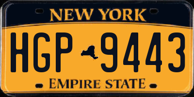 NY license plate HGP9443