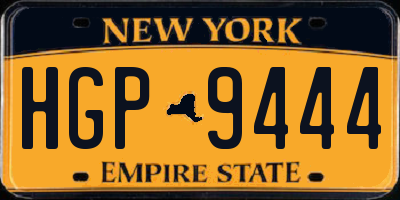 NY license plate HGP9444