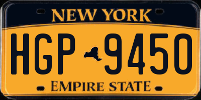 NY license plate HGP9450