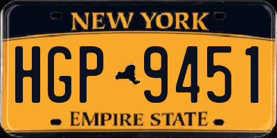 NY license plate HGP9451