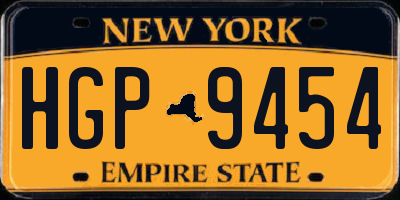 NY license plate HGP9454