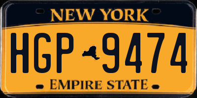 NY license plate HGP9474