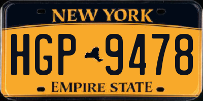 NY license plate HGP9478