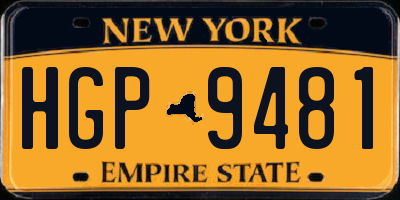 NY license plate HGP9481