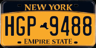 NY license plate HGP9488