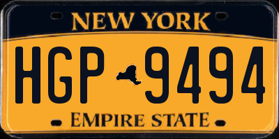 NY license plate HGP9494