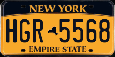 NY license plate HGR5568