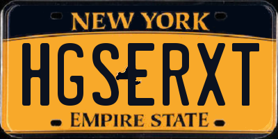 NY license plate HGSERXT