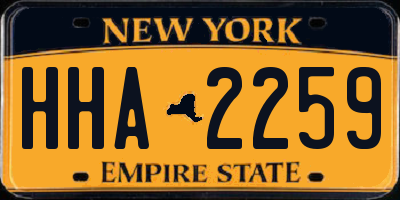 NY license plate HHA2259