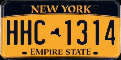 NY license plate HHC1314