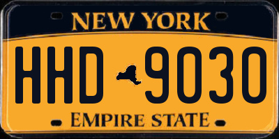 NY license plate HHD9030