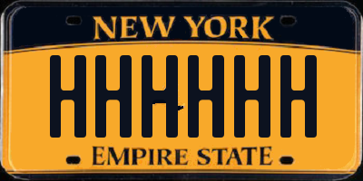 NY license plate HHHHHH