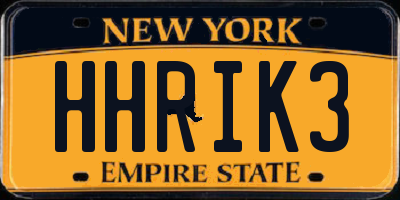 NY license plate HHRIK3