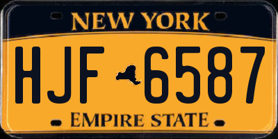 NY license plate HJF6587