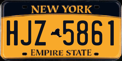 NY license plate HJZ5861